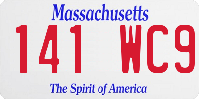 MA license plate 141WC9