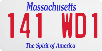 MA license plate 141WD1