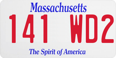 MA license plate 141WD2