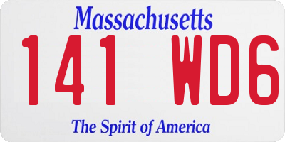 MA license plate 141WD6