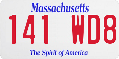 MA license plate 141WD8