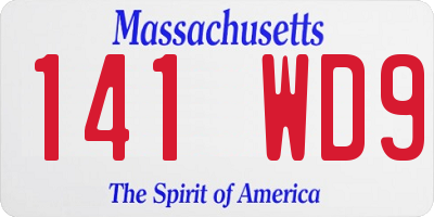 MA license plate 141WD9