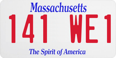 MA license plate 141WE1