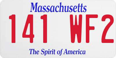 MA license plate 141WF2