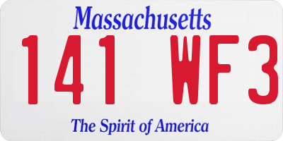 MA license plate 141WF3