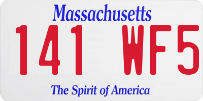 MA license plate 141WF5