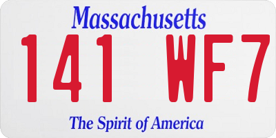 MA license plate 141WF7