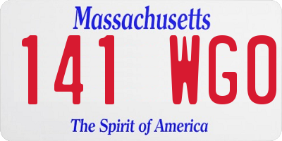 MA license plate 141WG0