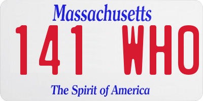 MA license plate 141WH0