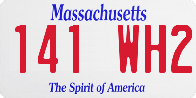 MA license plate 141WH2