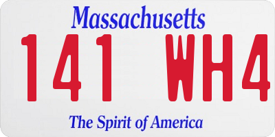 MA license plate 141WH4