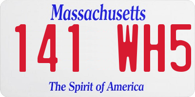 MA license plate 141WH5