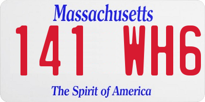MA license plate 141WH6
