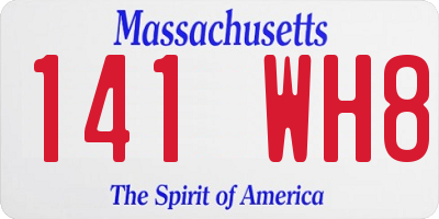 MA license plate 141WH8