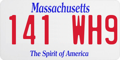 MA license plate 141WH9