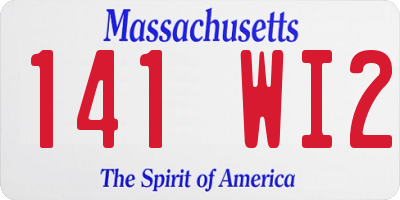 MA license plate 141WI2
