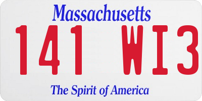 MA license plate 141WI3