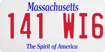 MA license plate 141WI6