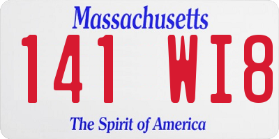 MA license plate 141WI8