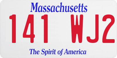 MA license plate 141WJ2