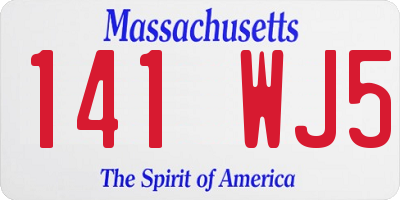 MA license plate 141WJ5