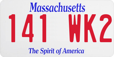 MA license plate 141WK2