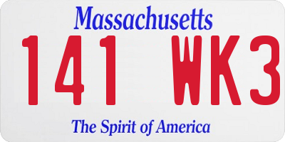 MA license plate 141WK3