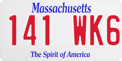 MA license plate 141WK6