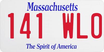 MA license plate 141WL0