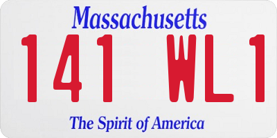 MA license plate 141WL1