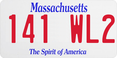 MA license plate 141WL2