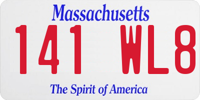 MA license plate 141WL8