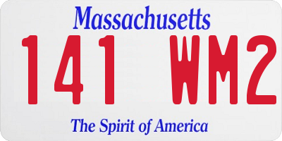 MA license plate 141WM2