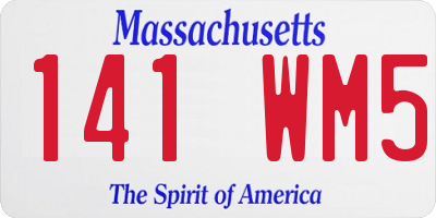 MA license plate 141WM5
