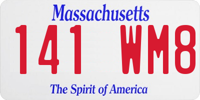 MA license plate 141WM8