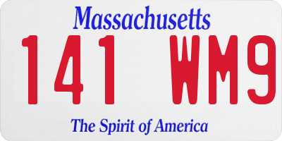 MA license plate 141WM9