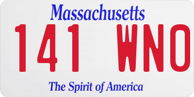 MA license plate 141WN0