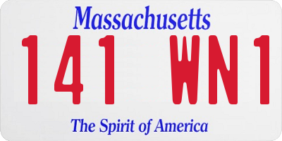 MA license plate 141WN1