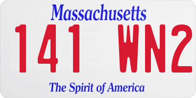 MA license plate 141WN2