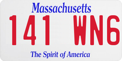MA license plate 141WN6