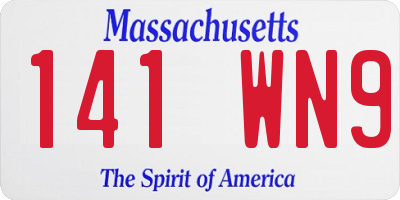 MA license plate 141WN9