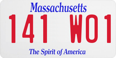 MA license plate 141WO1
