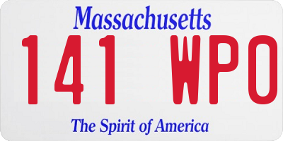 MA license plate 141WP0