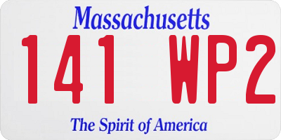 MA license plate 141WP2