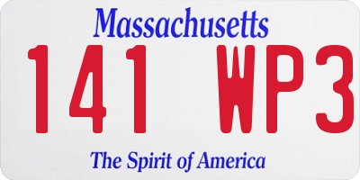 MA license plate 141WP3
