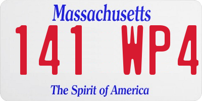 MA license plate 141WP4