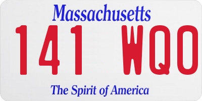MA license plate 141WQ0