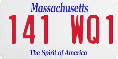 MA license plate 141WQ1