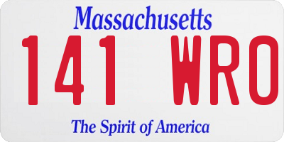 MA license plate 141WR0