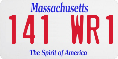 MA license plate 141WR1
